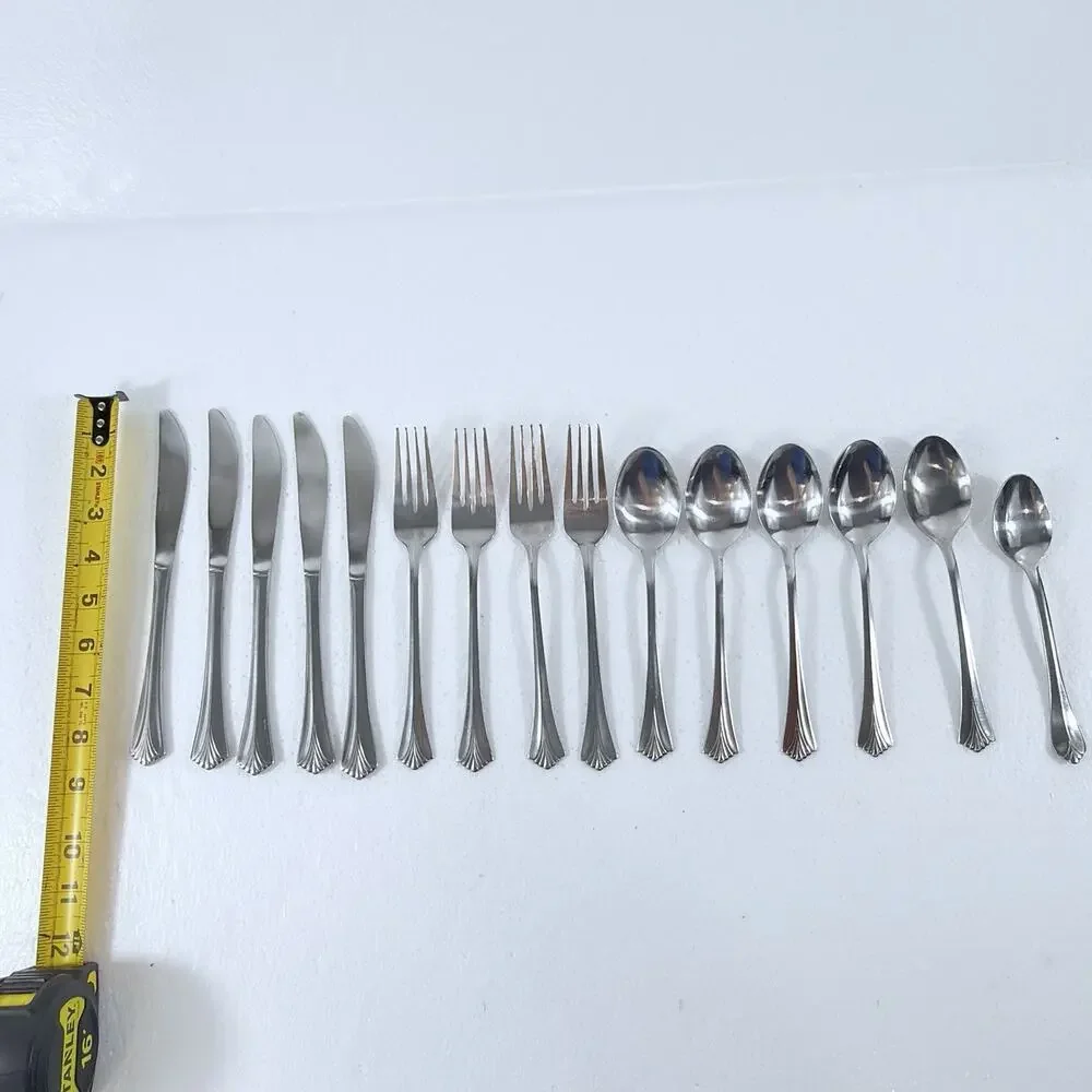 VTG Rogers Co Stainless Flatware Silverware LOT of 15 Pc Replacement Frosted